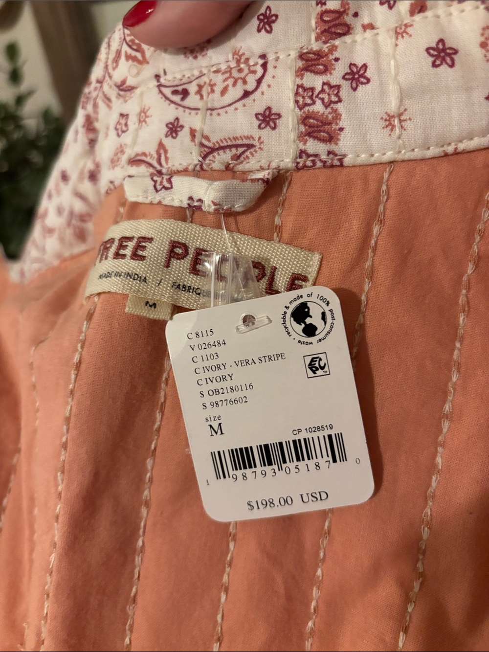 Free People Alexie Print Boxy Quilted Jacket-Size Medium MSRP $198 - Picture 10 of 11